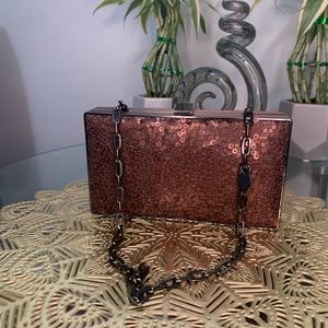 Sequin box shoulder bag